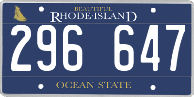 RI license plate 296647