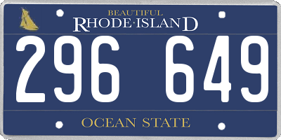 RI license plate 296649