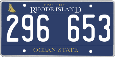 RI license plate 296653