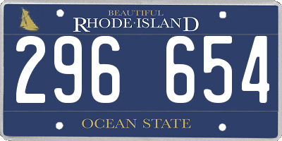 RI license plate 296654