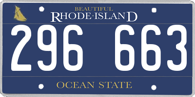 RI license plate 296663