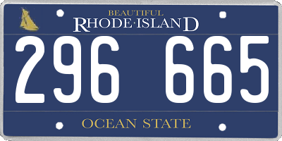RI license plate 296665