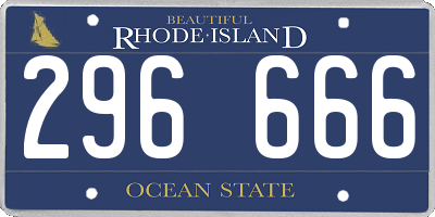 RI license plate 296666