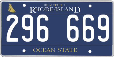 RI license plate 296669
