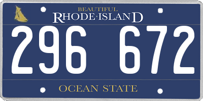 RI license plate 296672