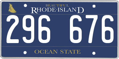 RI license plate 296676