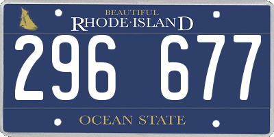 RI license plate 296677