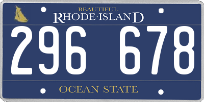 RI license plate 296678