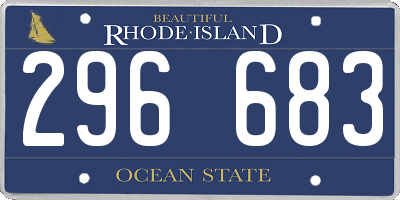 RI license plate 296683