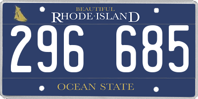 RI license plate 296685
