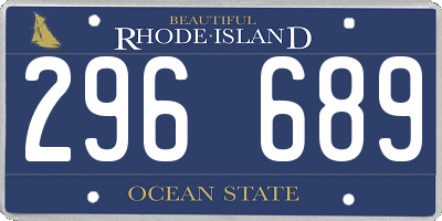 RI license plate 296689
