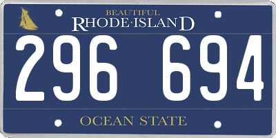 RI license plate 296694