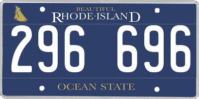 RI license plate 296696