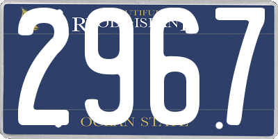 RI license plate 2967