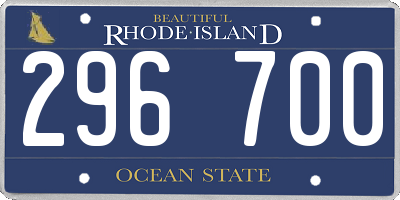 RI license plate 296700