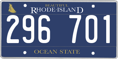 RI license plate 296701