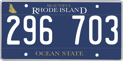 RI license plate 296703