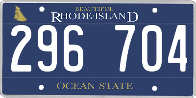 RI license plate 296704