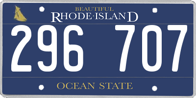 RI license plate 296707