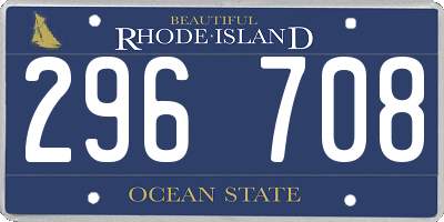 RI license plate 296708