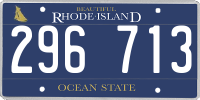RI license plate 296713