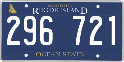RI license plate 296721