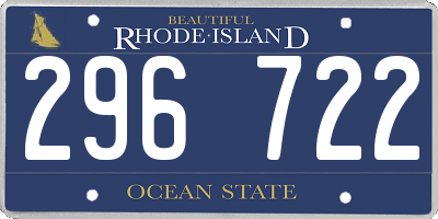 RI license plate 296722