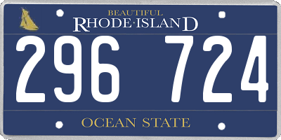 RI license plate 296724