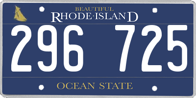 RI license plate 296725