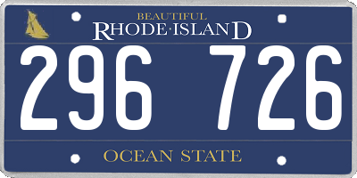 RI license plate 296726