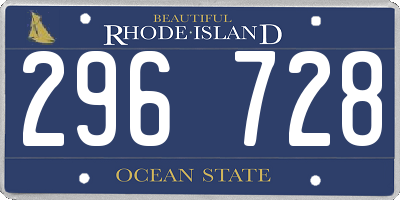 RI license plate 296728