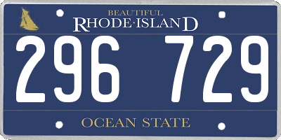 RI license plate 296729
