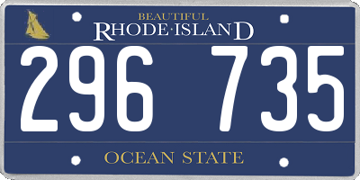 RI license plate 296735
