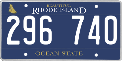 RI license plate 296740