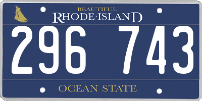 RI license plate 296743