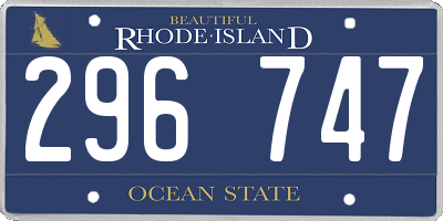 RI license plate 296747