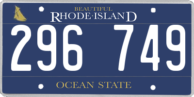 RI license plate 296749
