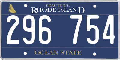 RI license plate 296754
