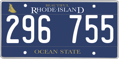 RI license plate 296755