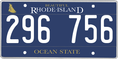 RI license plate 296756