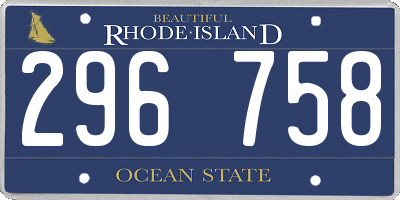 RI license plate 296758