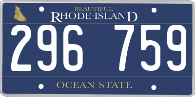 RI license plate 296759