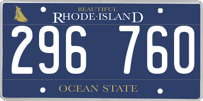 RI license plate 296760