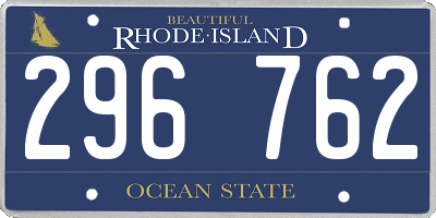 RI license plate 296762