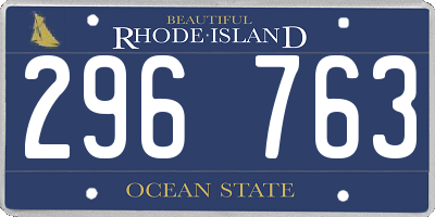 RI license plate 296763
