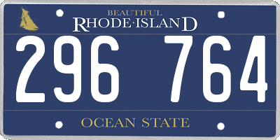RI license plate 296764