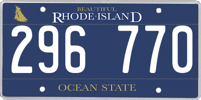 RI license plate 296770