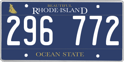 RI license plate 296772