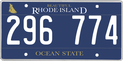 RI license plate 296774
