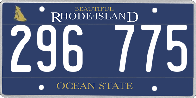 RI license plate 296775